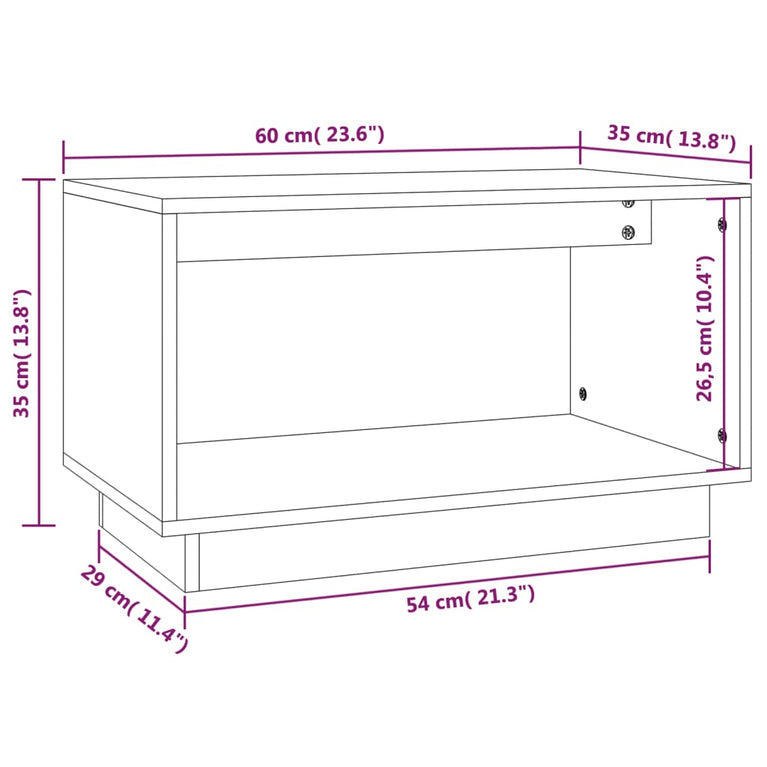 Tv-meubel 60x35x35 cm massief grenenhout zwart MeubelReus