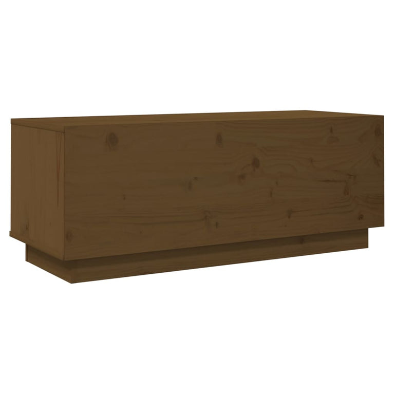 Tv-meubel 90x35x35 cm massief grenenhout honingbruin MeubelReus