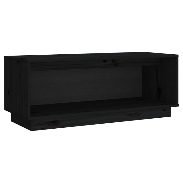 Tv-meubel 90x35x35 cm massief grenenhout zwart MeubelReus