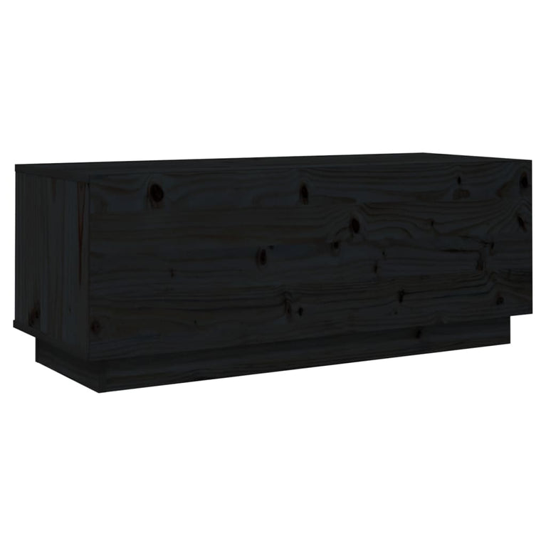 Tv-meubel 90x35x35 cm massief grenenhout zwart MeubelReus