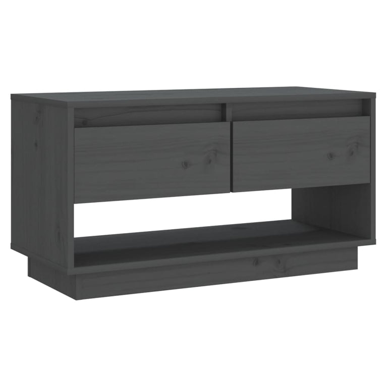 Tv-meubel 74x34x40 cm massief grenenhout grijs MeubelReus