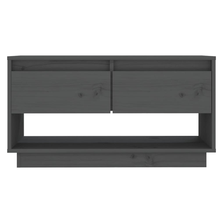 Tv-meubel 74x34x40 cm massief grenenhout grijs MeubelReus