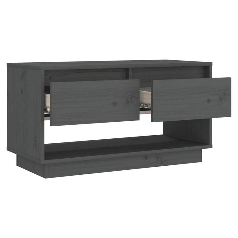 Tv-meubel 74x34x40 cm massief grenenhout grijs MeubelReus