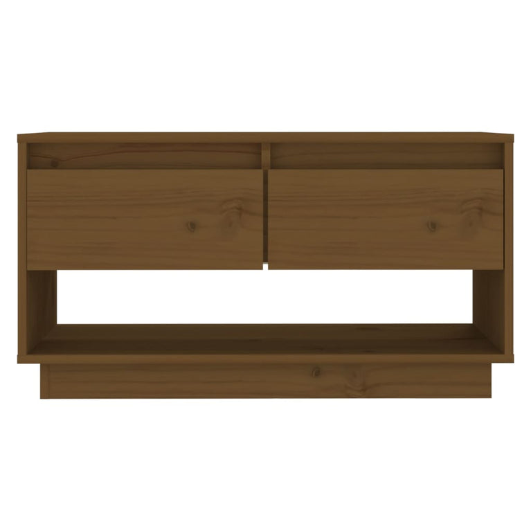 Tv-meubel 74x34x40 cm massief grenenhout honingbruin MeubelReus