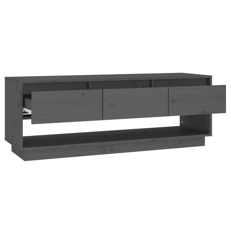 Tv-meubel 110,5x34x40 cm massief grenenhout grijs MeubelReus