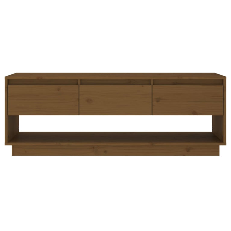 Tv-meubel 110,5x34x40 cm massief grenenhout honingbruin MeubelReus