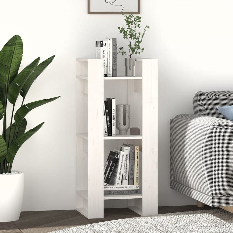 Boekenkast/kamerscherm 41x35x91 cm massief grenenhout wit MeubelReus