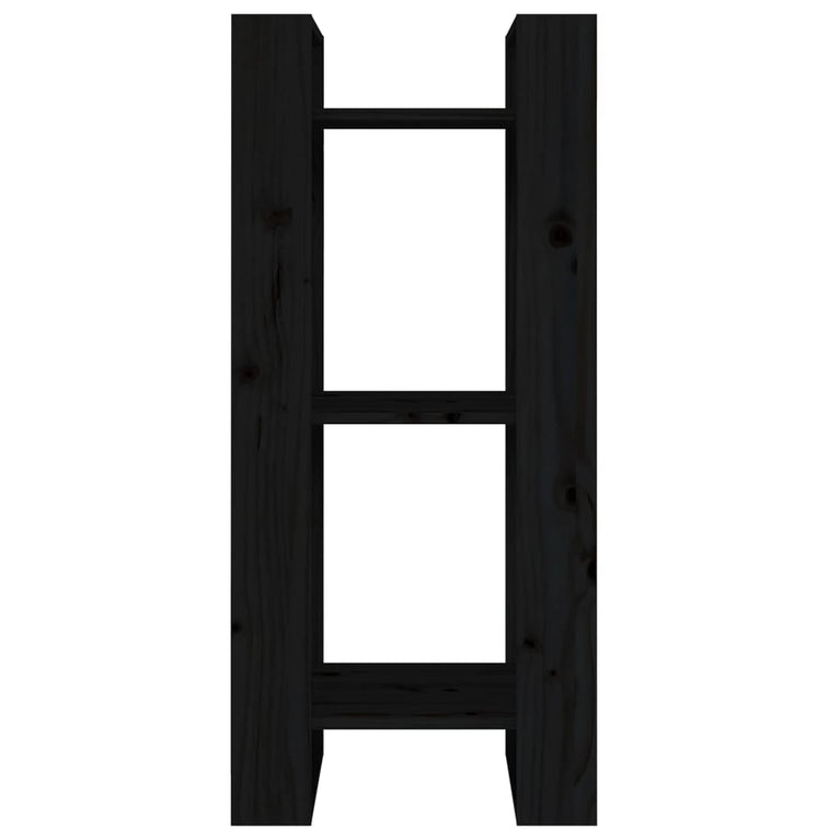 Boekenkast/kamerscherm 41x35x91 cm massief grenenhout zwart MeubelReus