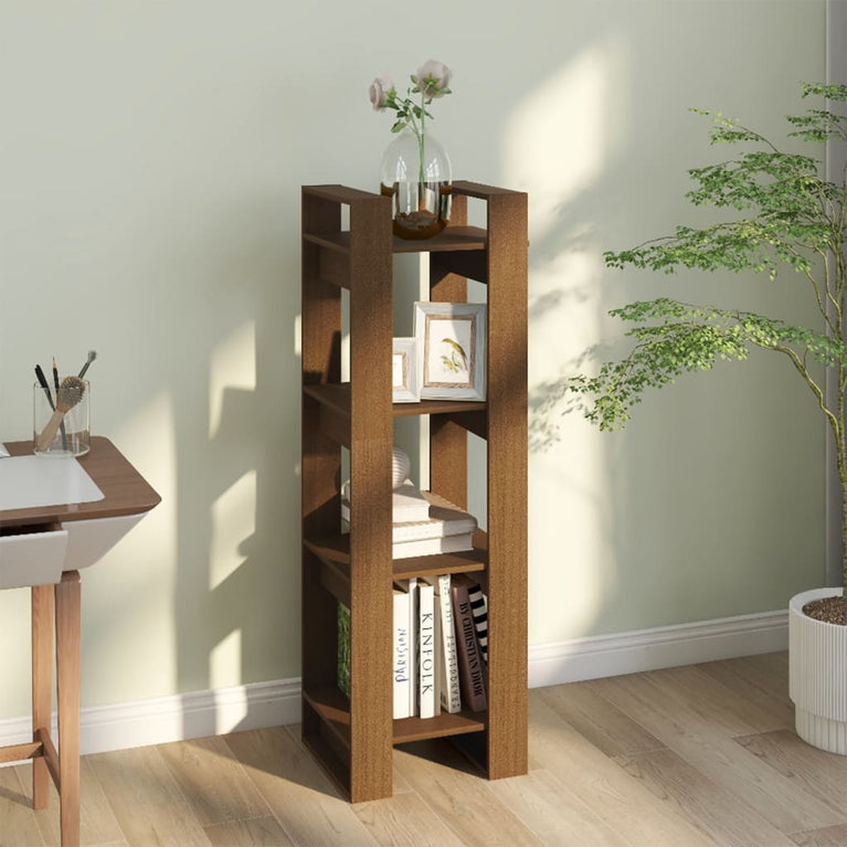 Boekenkast/kamerscherm 41x35x125 cm massief hout honingbruin MeubelReus