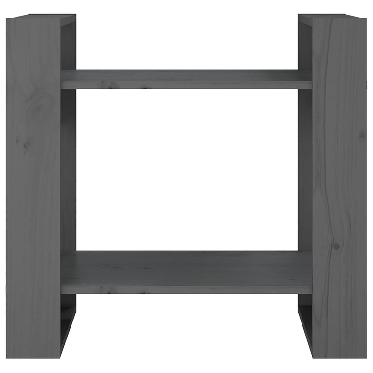 Boekenkast/kamerscherm 60x35x57 cm massief grenenhout grijs MeubelReus