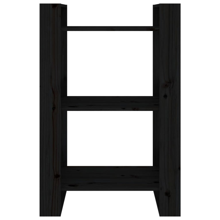 Boekenkast/kamerscherm 60x35x91 cm massief grenenhout zwart MeubelReus