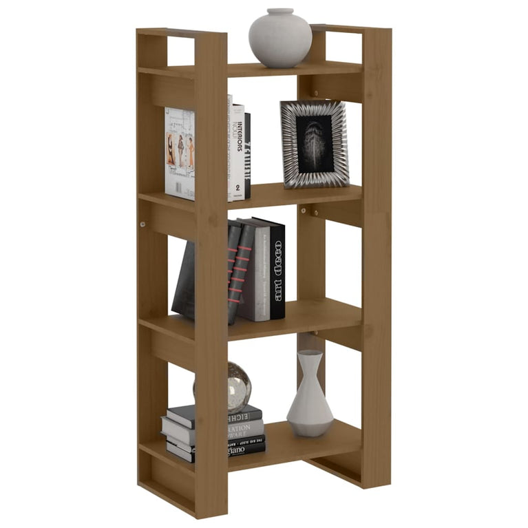 Boekenkast/kamerscherm 60x35x125 cm massief hout honingbruin MeubelReus