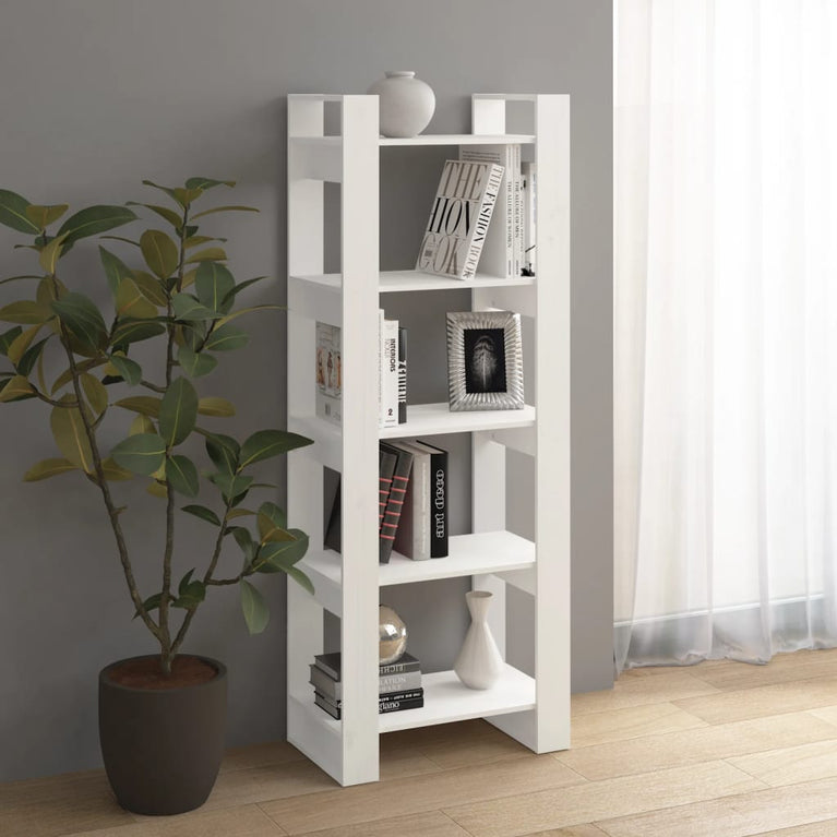 Boekenkast/kamerscherm 60x35x160 cm massief hout wit MeubelReus