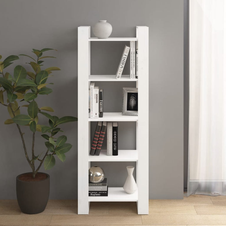 Boekenkast/kamerscherm 60x35x160 cm massief hout wit MeubelReus