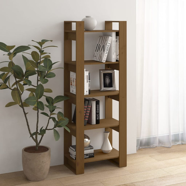 Boekenkast/kamerscherm 60x35x160 cm massief hout honingbruin MeubelReus