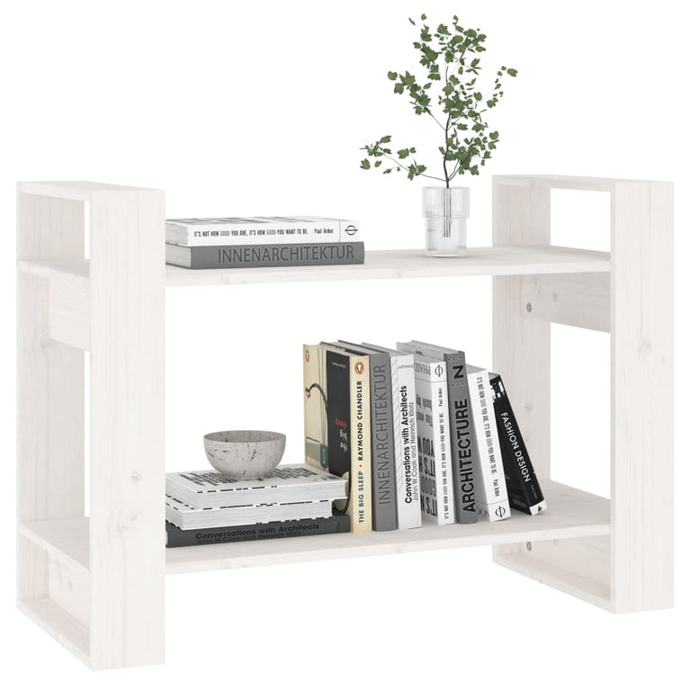 Boekenkast/kamerscherm 80x35x56,5 cm massief grenenhout wit MeubelReus