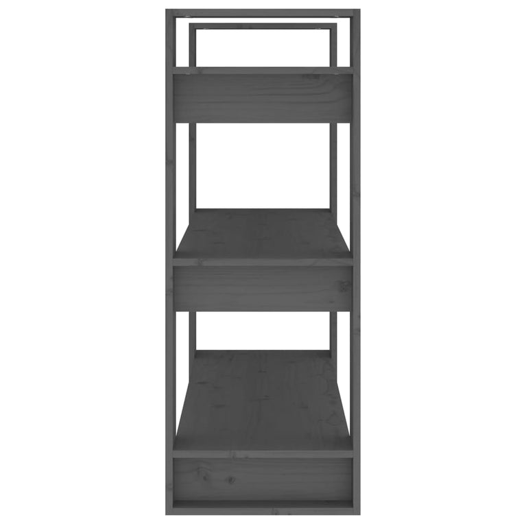 Boekenkast/kamerscherm 80x35x91 cm massief grenenhout grijs MeubelReus