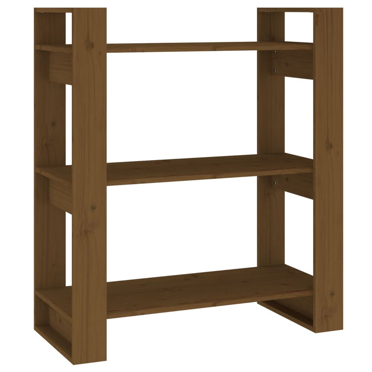 Boekenkast/kamerscherm 80x35x91 cm massief hout honingbruin MeubelReus