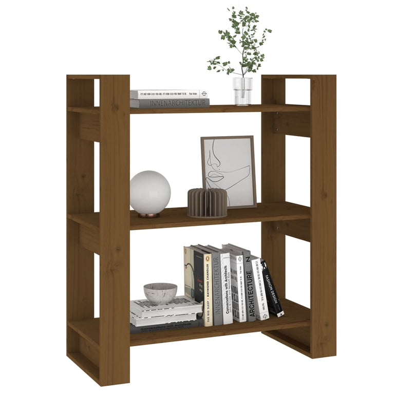 Boekenkast/kamerscherm 80x35x91 cm massief hout honingbruin MeubelReus