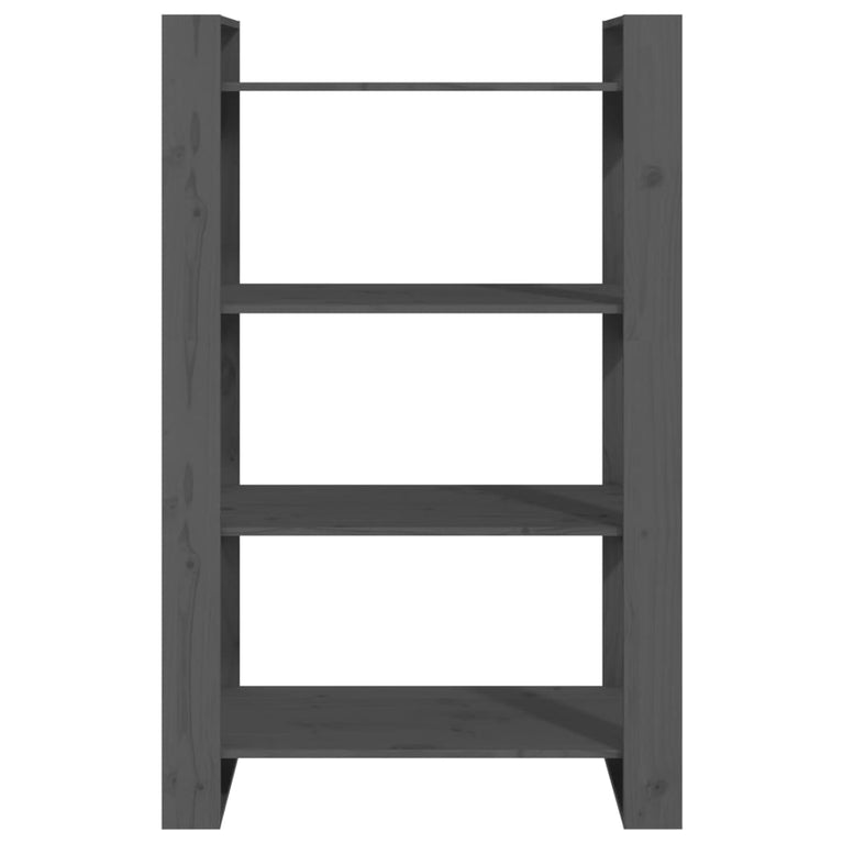 Boekenkast/kamerscherm 80x35x125 cm massief grenenhout grijs MeubelReus