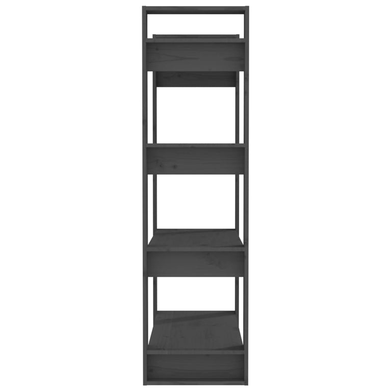 Boekenkast/kamerscherm 80x35x125 cm massief grenenhout grijs MeubelReus