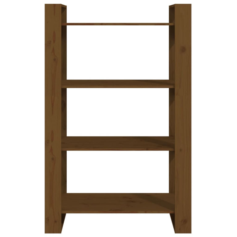 Boekenkast/kamerscherm 80x35x125 cm massief hout honingbruin MeubelReus