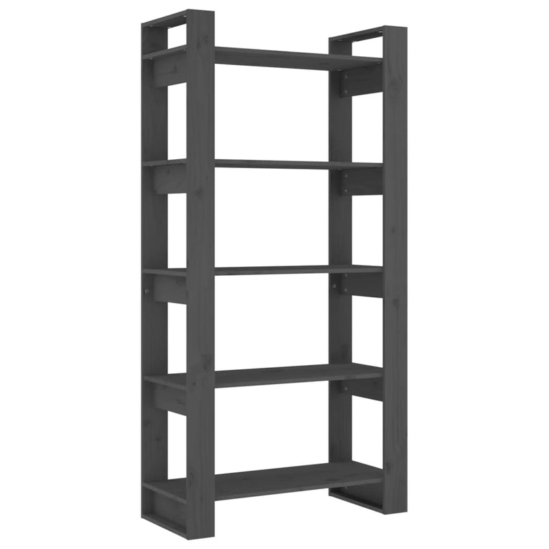 Boekenkast/kamerscherm 80x35x160 cm massief hout grijs MeubelReus