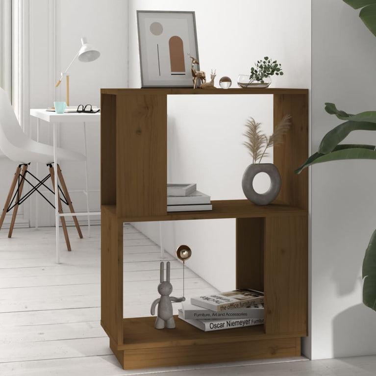 Boekenkast/kamerscherm 51x25x70 cm grenenhout honingbruin MeubelReus