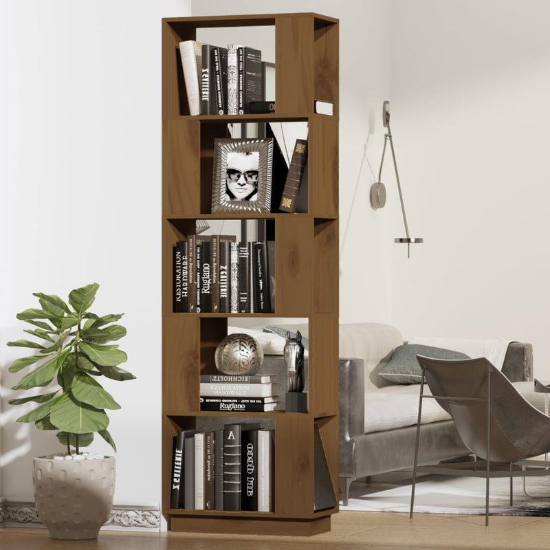 Boekenkast/kamerscherm 51x25x163,5 cm grenenhout honingbruin MeubelReus