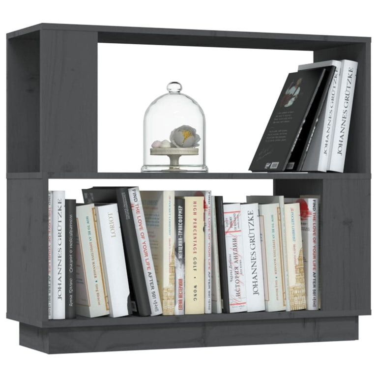 Boekenkast/kamerscherm 80x25x70 cm massief grenenhout grijs MeubelReus