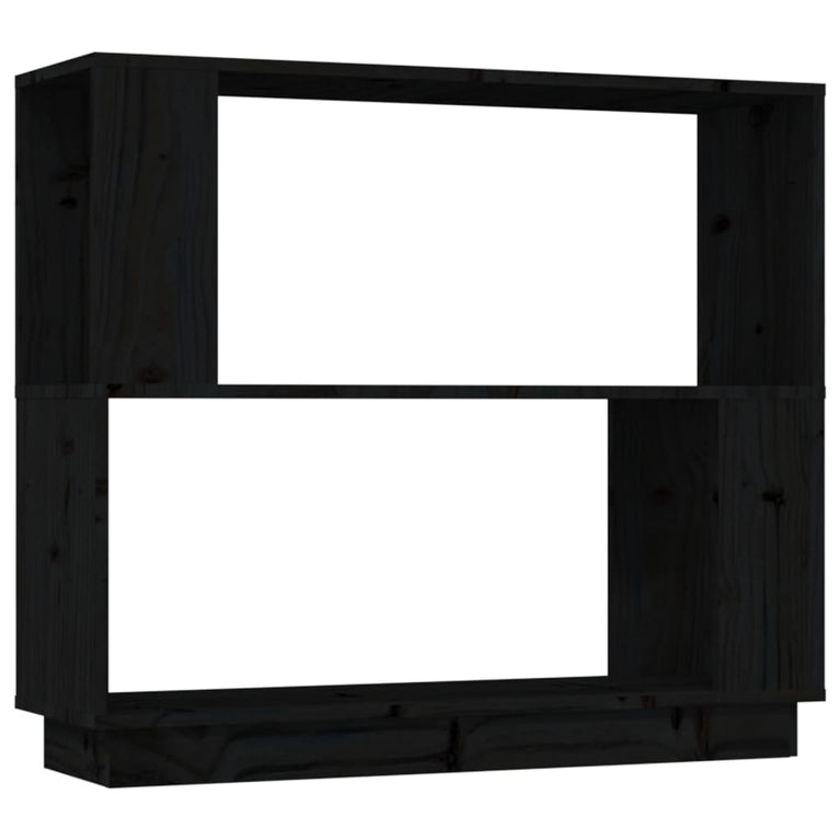 Boekenkast/kamerscherm 80x25x70 cm massief grenenhout zwart MeubelReus