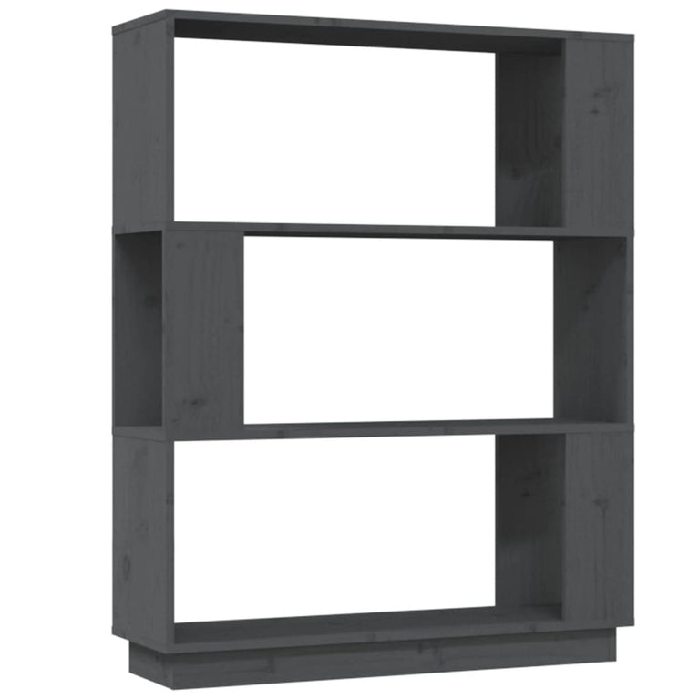 Boekenkast/kamerscherm 80x25x101 cm massief grenenhout grijs MeubelReus