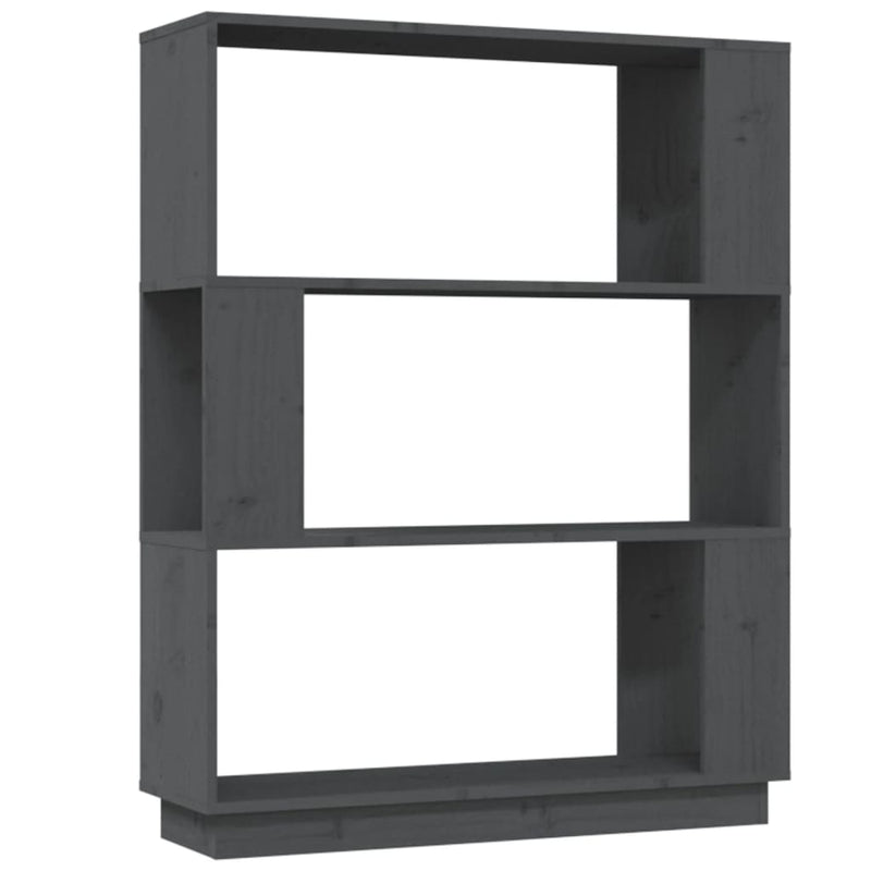 Boekenkast/kamerscherm 80x25x101 cm massief grenenhout grijs MeubelReus