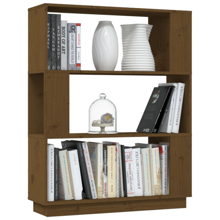 Boekenkast/kamerscherm 80x25x101 cm massief hout honingbruin MeubelReus