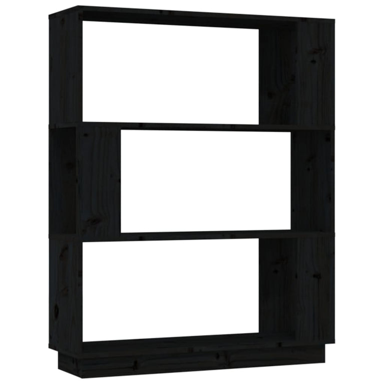 Boekenkast/kamerscherm 80x25x101 cm massief grenenhout zwart MeubelReus