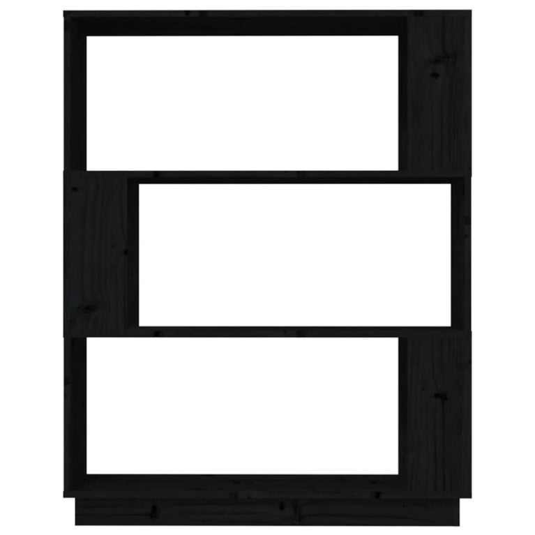 Boekenkast/kamerscherm 80x25x101 cm massief grenenhout zwart MeubelReus