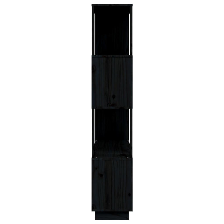 Boekenkast/kamerscherm 80x25x132 cm massief grenenhout zwart MeubelReus