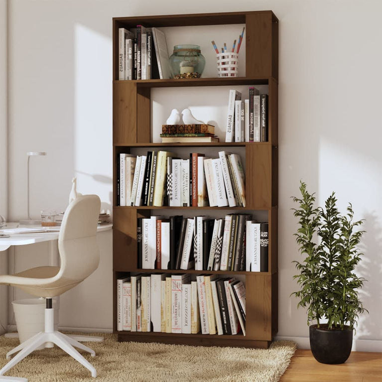 Boekenkast/kamerscherm 80x25x163,5 cm grenenhout honingbruin MeubelReus