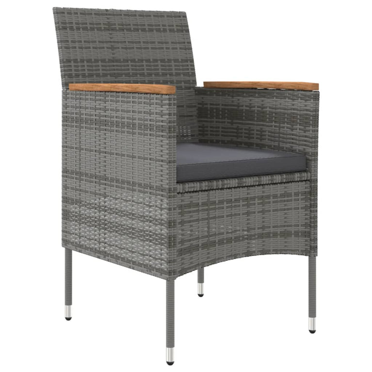 9-delige Tuinset met kussens grijs en zwart MeubelReus