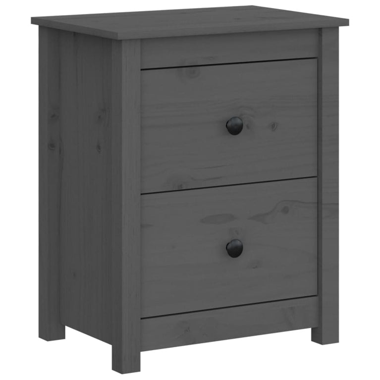 Nachtkastjes 2 st 50x35x61,5 cm massief grenenhout grijs MeubelReus