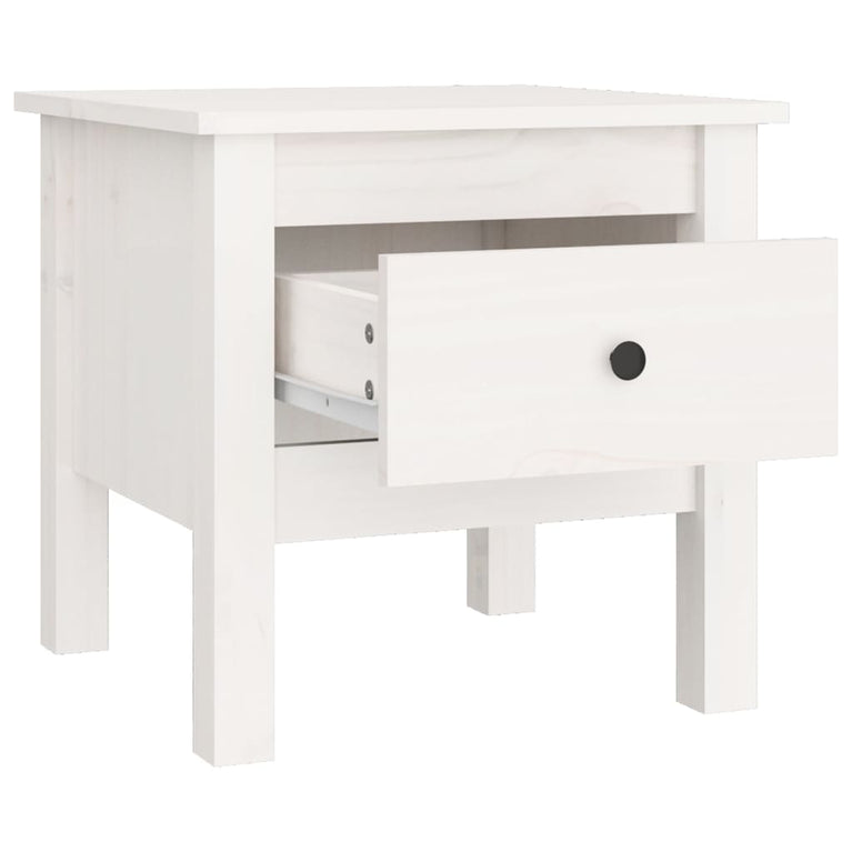 Bijzettafels 2 st 40x40x39 cm massief grenenhout wit MeubelReus