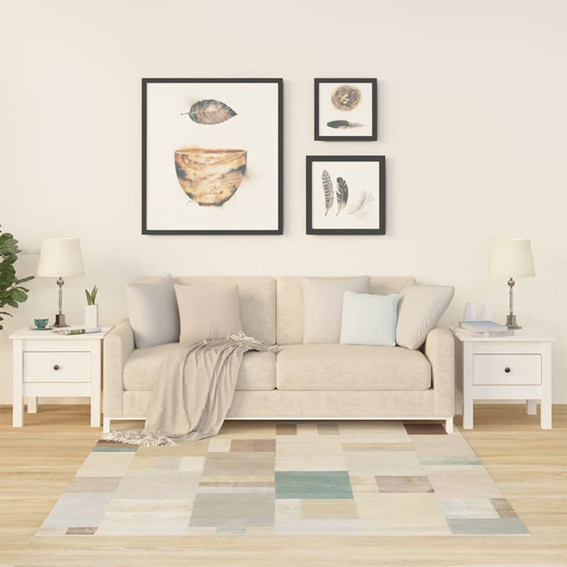 Bijzettafels 2 st 40x40x39 cm massief grenenhout wit MeubelReus