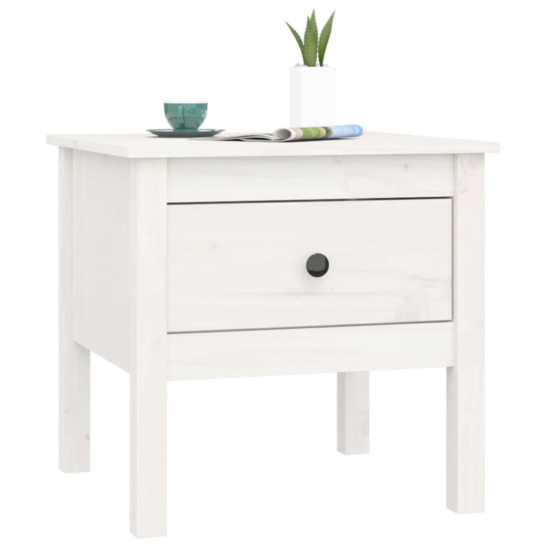 Bijzettafels 2 st 50x50x49 cm massief grenenhout wit MeubelReus