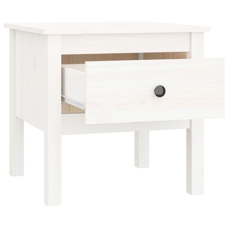 Bijzettafels 2 st 50x50x49 cm massief grenenhout wit MeubelReus