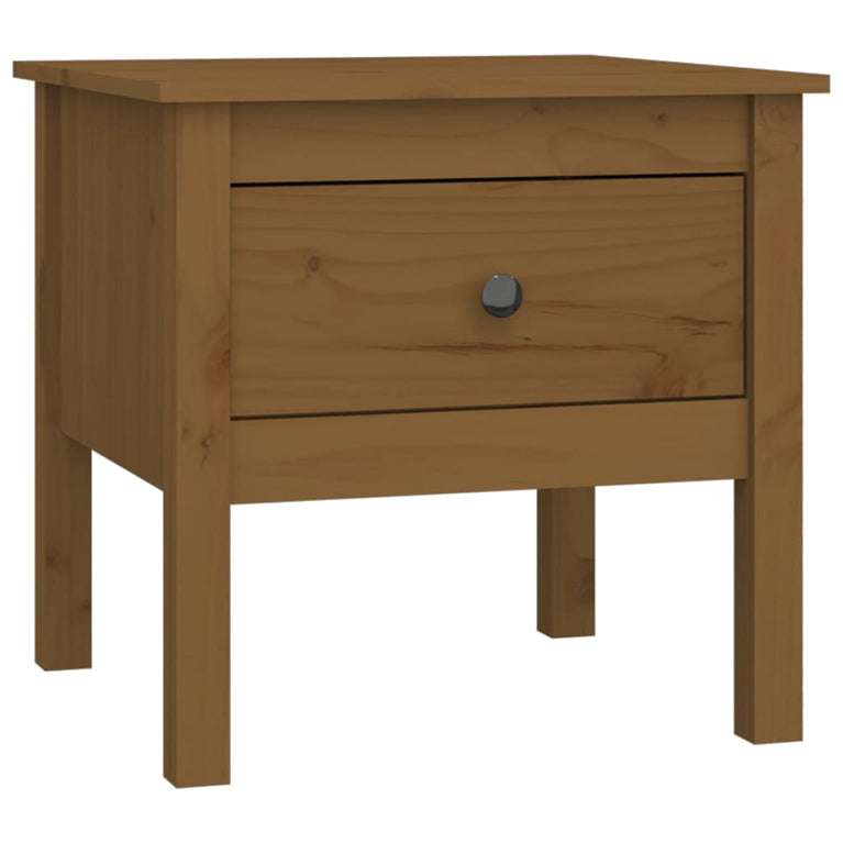 Bijzettafel 50x50x49 cm massief grenenhout honingbruin MeubelReus