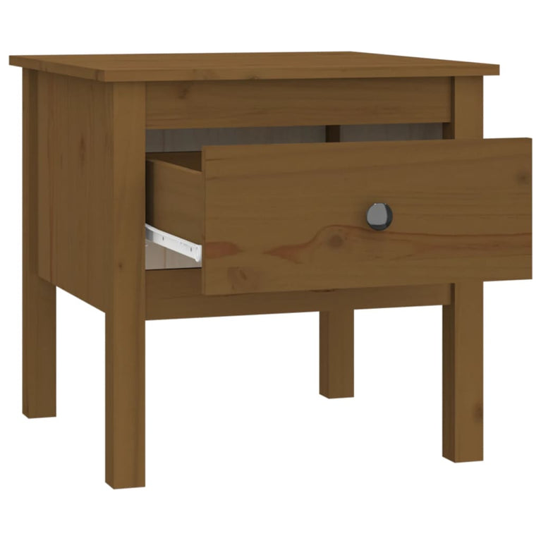 Bijzettafel 50x50x49 cm massief grenenhout honingbruin MeubelReus