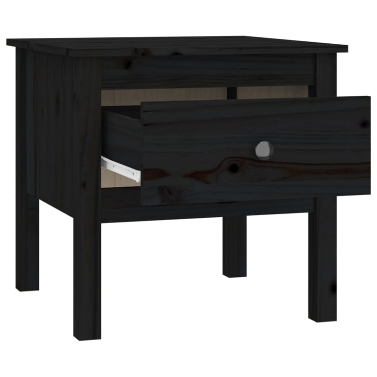 Bijzettafel 50x50x49 cm massief grenenhout zwart MeubelReus