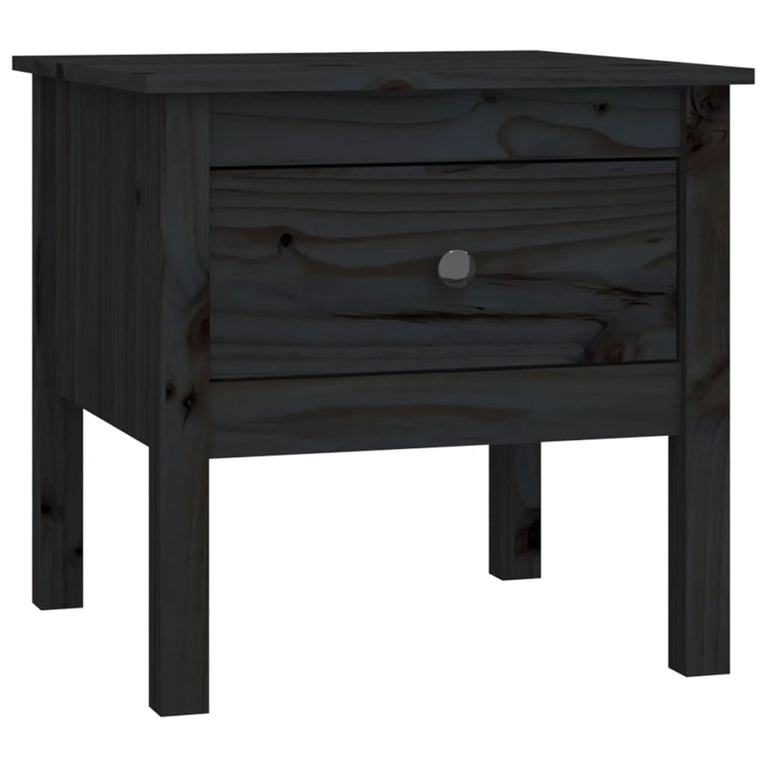 Bijzettafels 2 st 50x50x49 cm massief grenenhout zwart MeubelReus