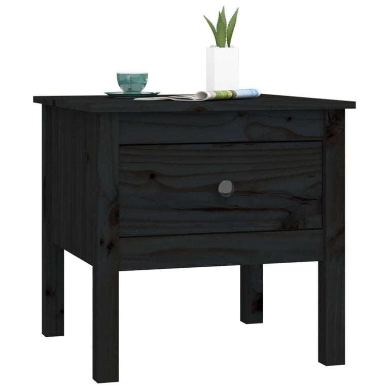 Bijzettafels 2 st 50x50x49 cm massief grenenhout zwart MeubelReus