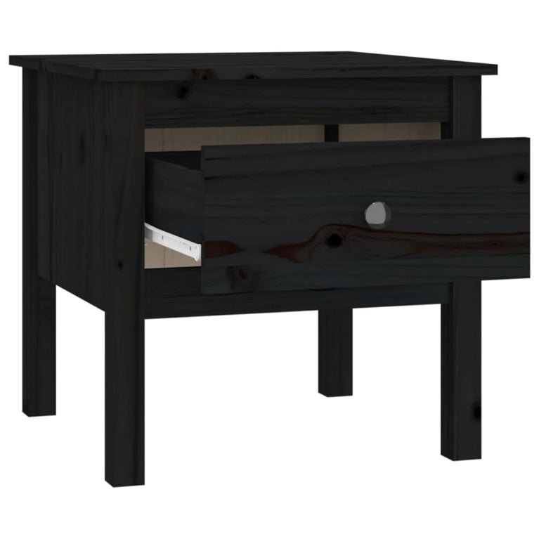 Bijzettafels 2 st 50x50x49 cm massief grenenhout zwart MeubelReus